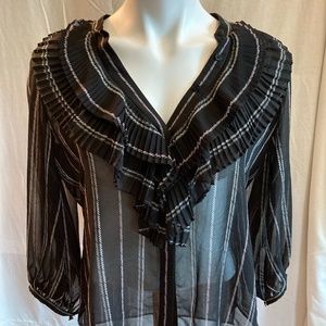 LAST CHANCE! White House Black Market Black and White Blouse